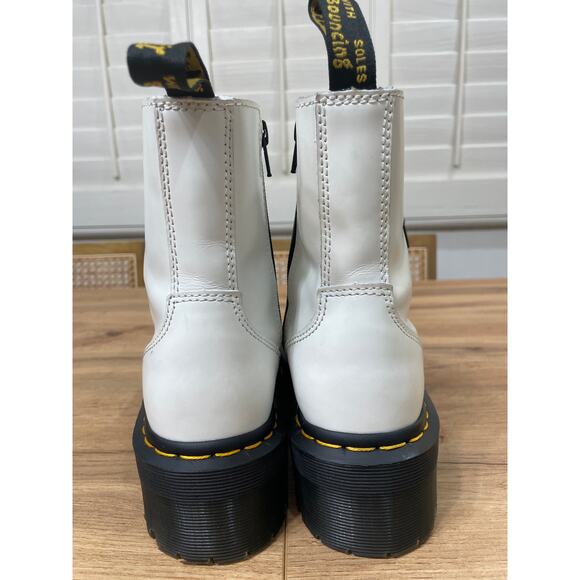 Dr. Martens Docs Jadon Platform Boots Smooth White Leather Size 6 Lightly Worn - Picture 8 of 13